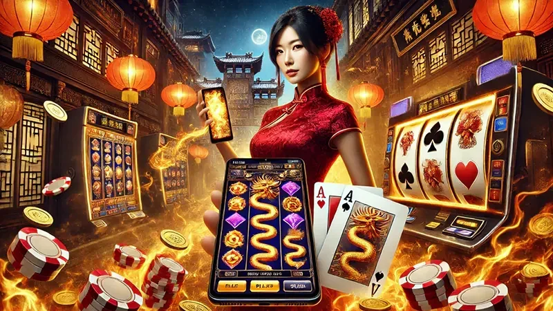 Tampilan slot mobile dengan reel dan fitur permainan